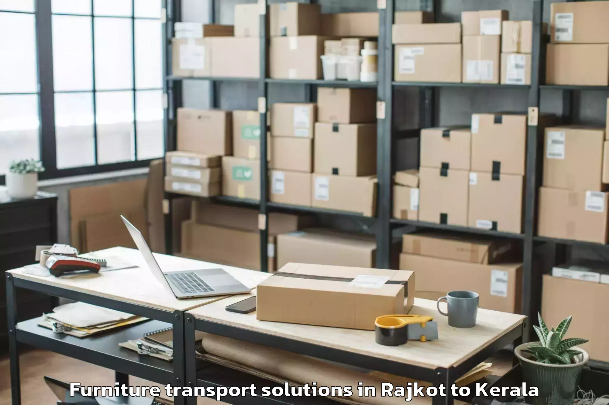 Easy Rajkot to Karunagappally Furniture Transport Solutions Booking